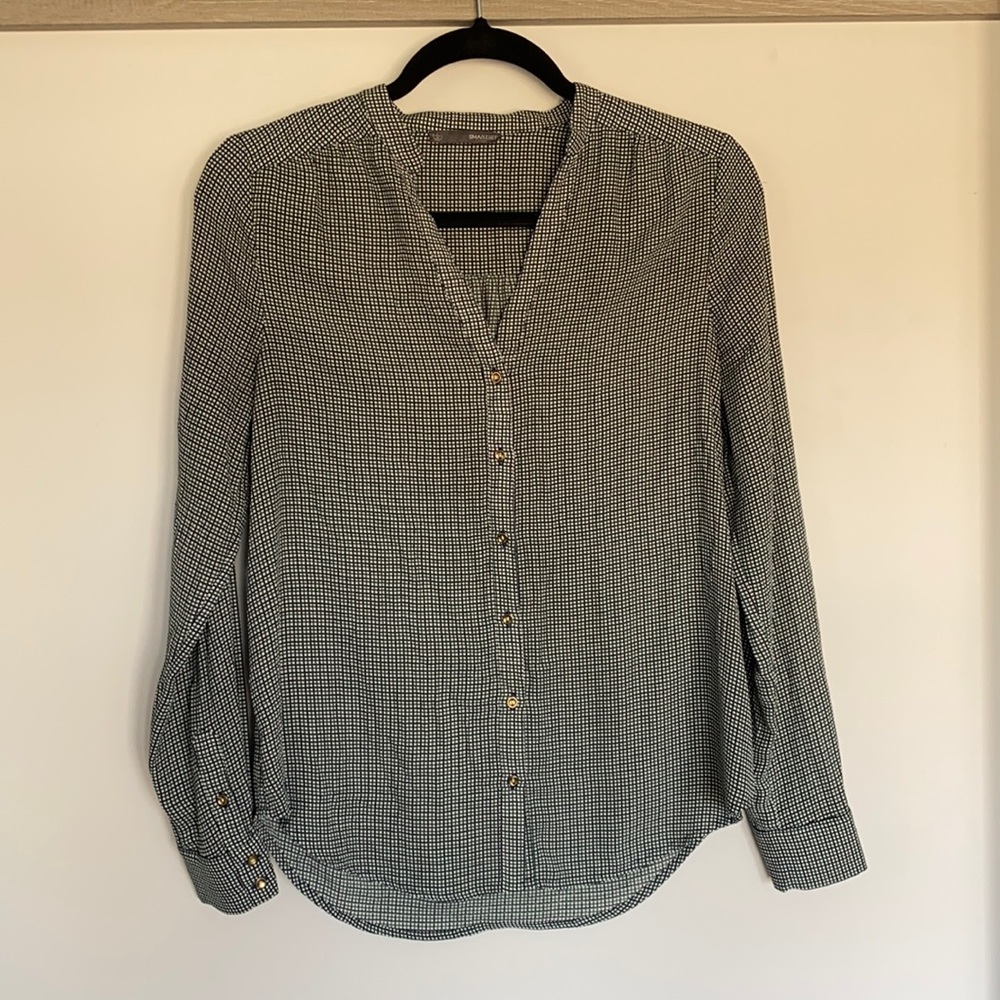 Plaid Button down blouse Size S
